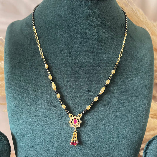 Zircon & Ruby Pink Mangalsutra