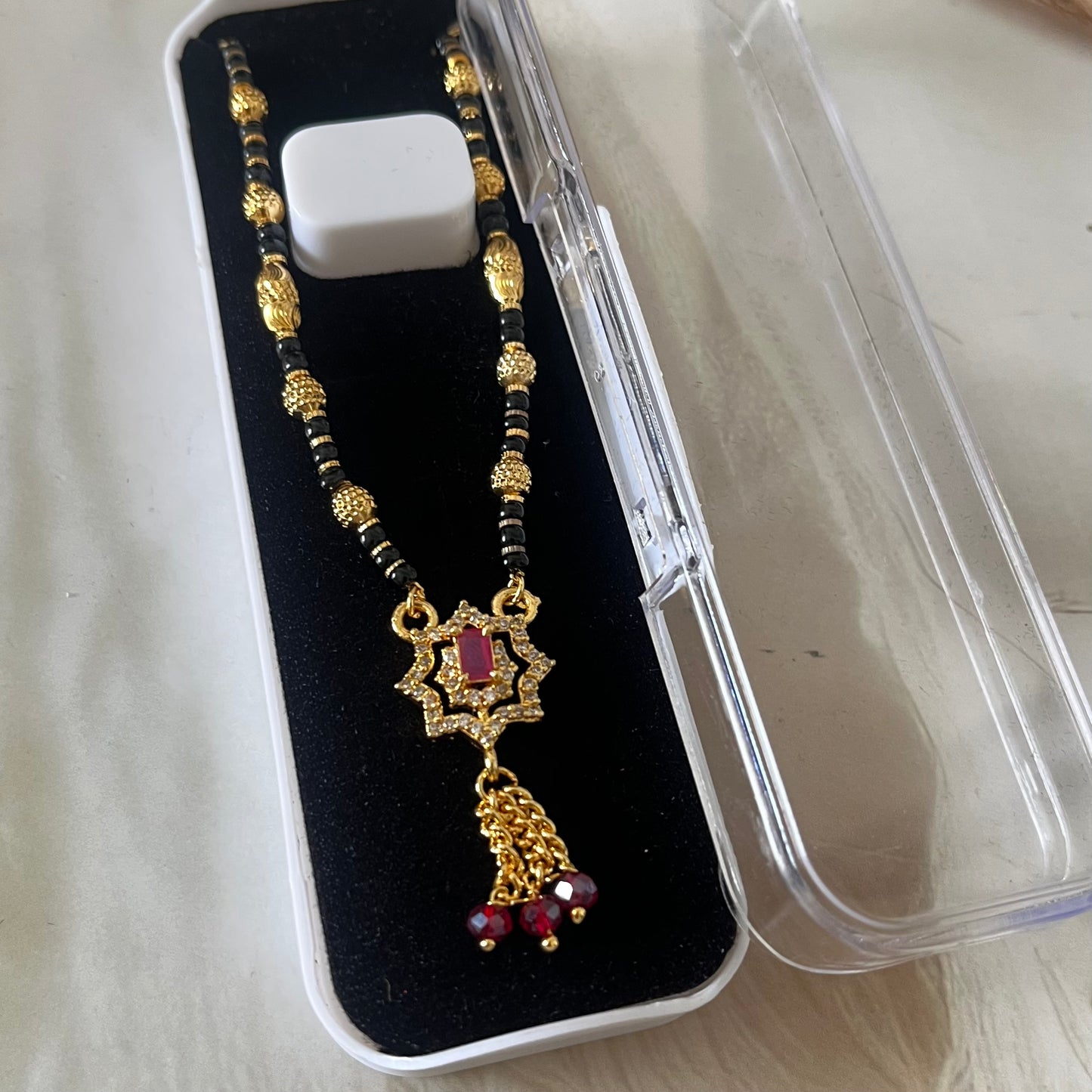 Zircon & Ruby Pink Mangalsutra