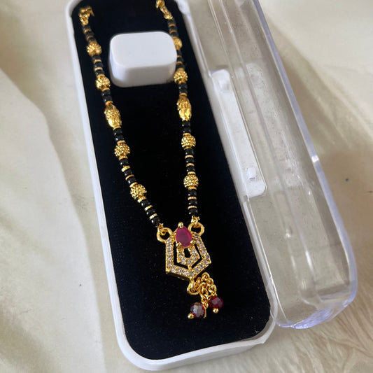 Zircon & Ruby Pink Mangalsutra