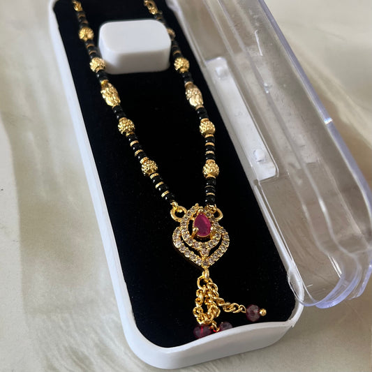 Zircon & Ruby Pink Mangalsutra