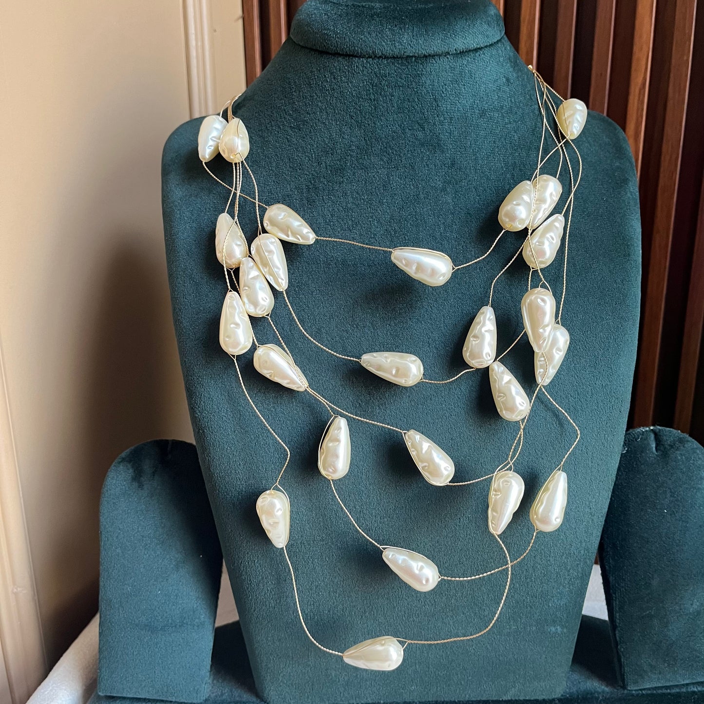 Statement Layered Pearl Necklace