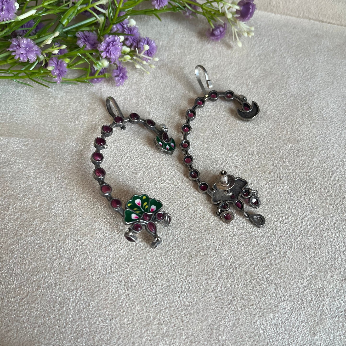 Hand Printed Ear Cuff Earrings