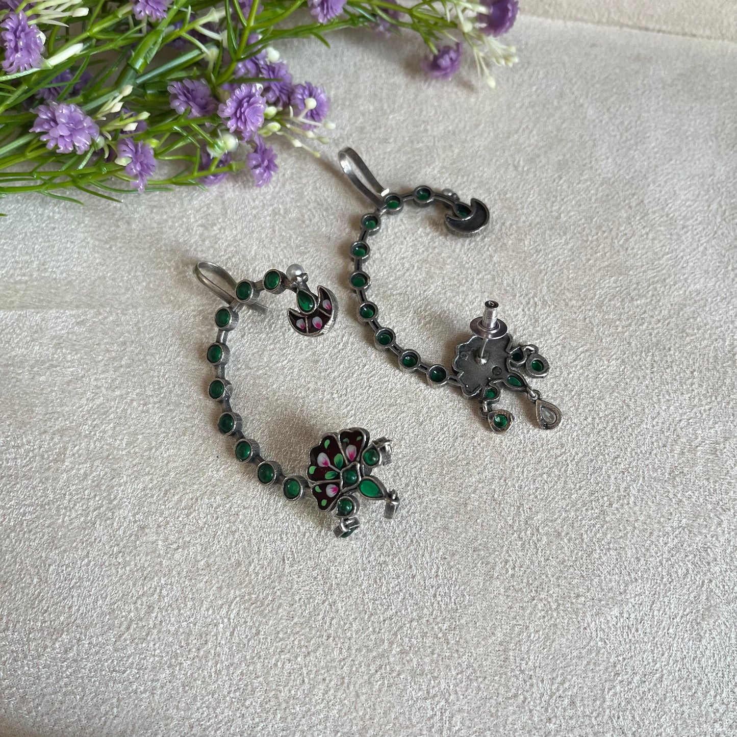 Hand Printed Ear Cuff Earrings