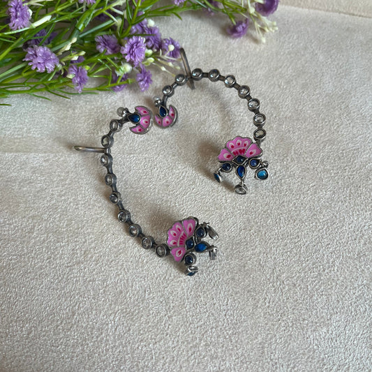 Hand Printed Ear Cuff Earrings
