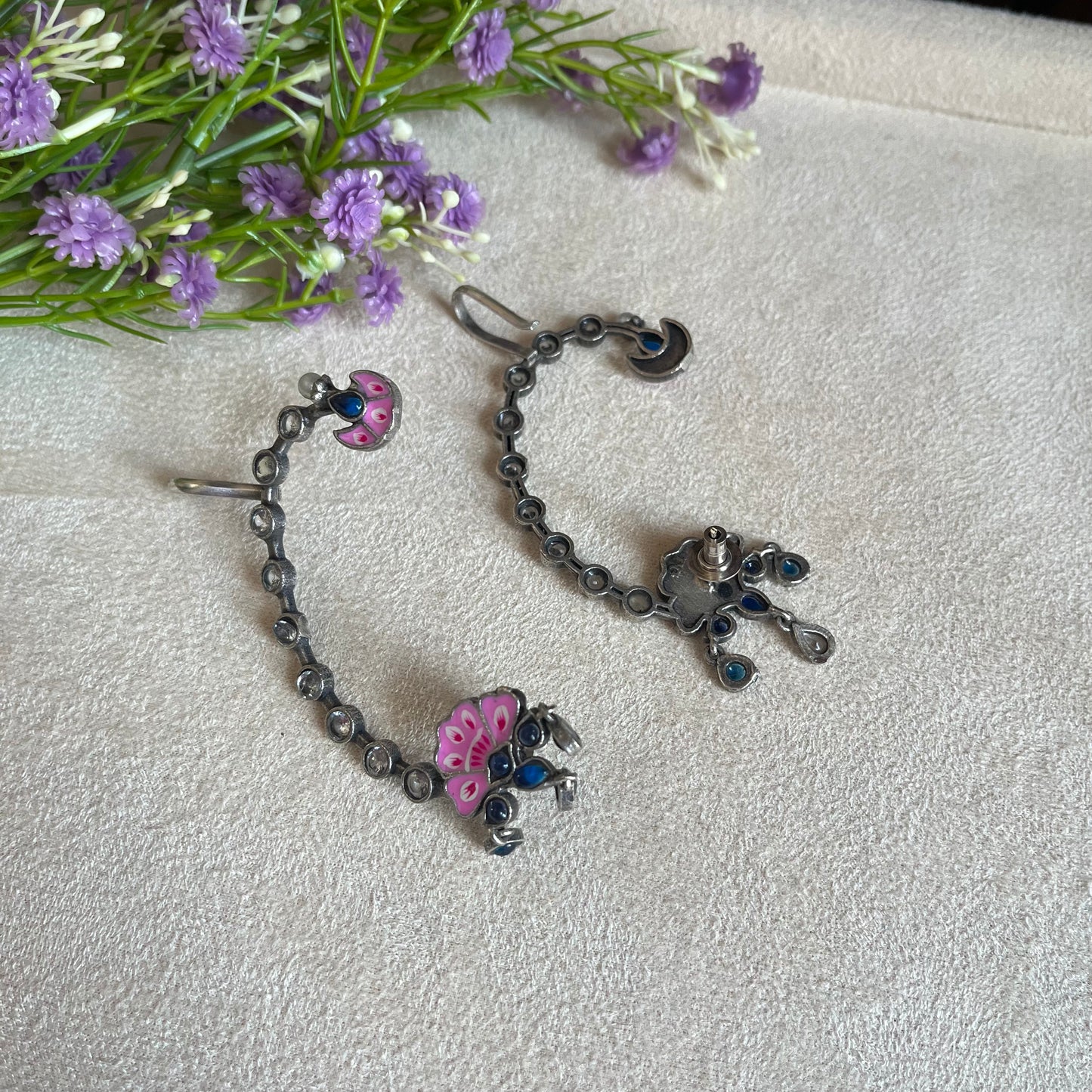 Hand Printed Ear Cuff Earrings