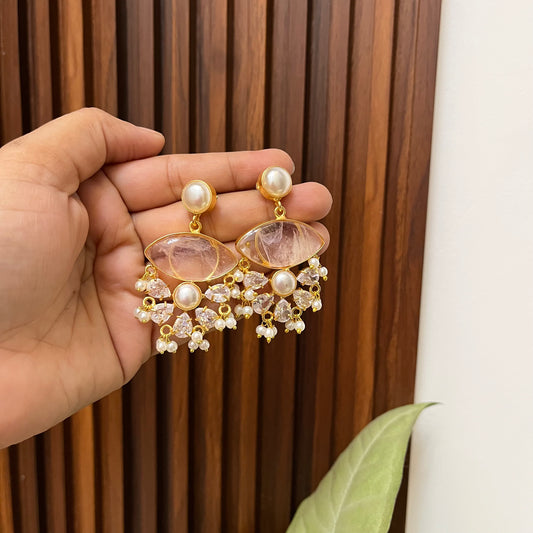 Natural Stone Diamond Earrings