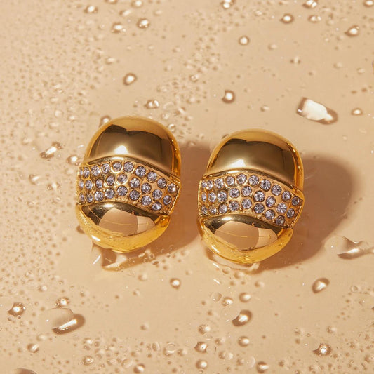 AD Studded Gold Studs Earring