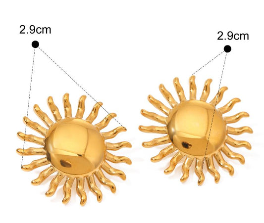 Luxe Gold Sunshine Studs Earrings