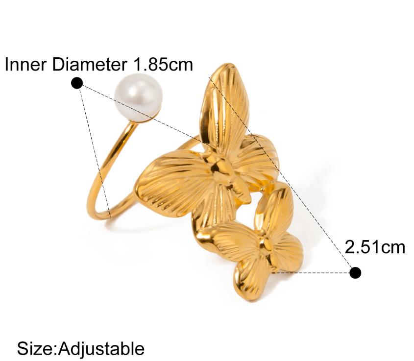 18k Gold Plated Butterfly Ring