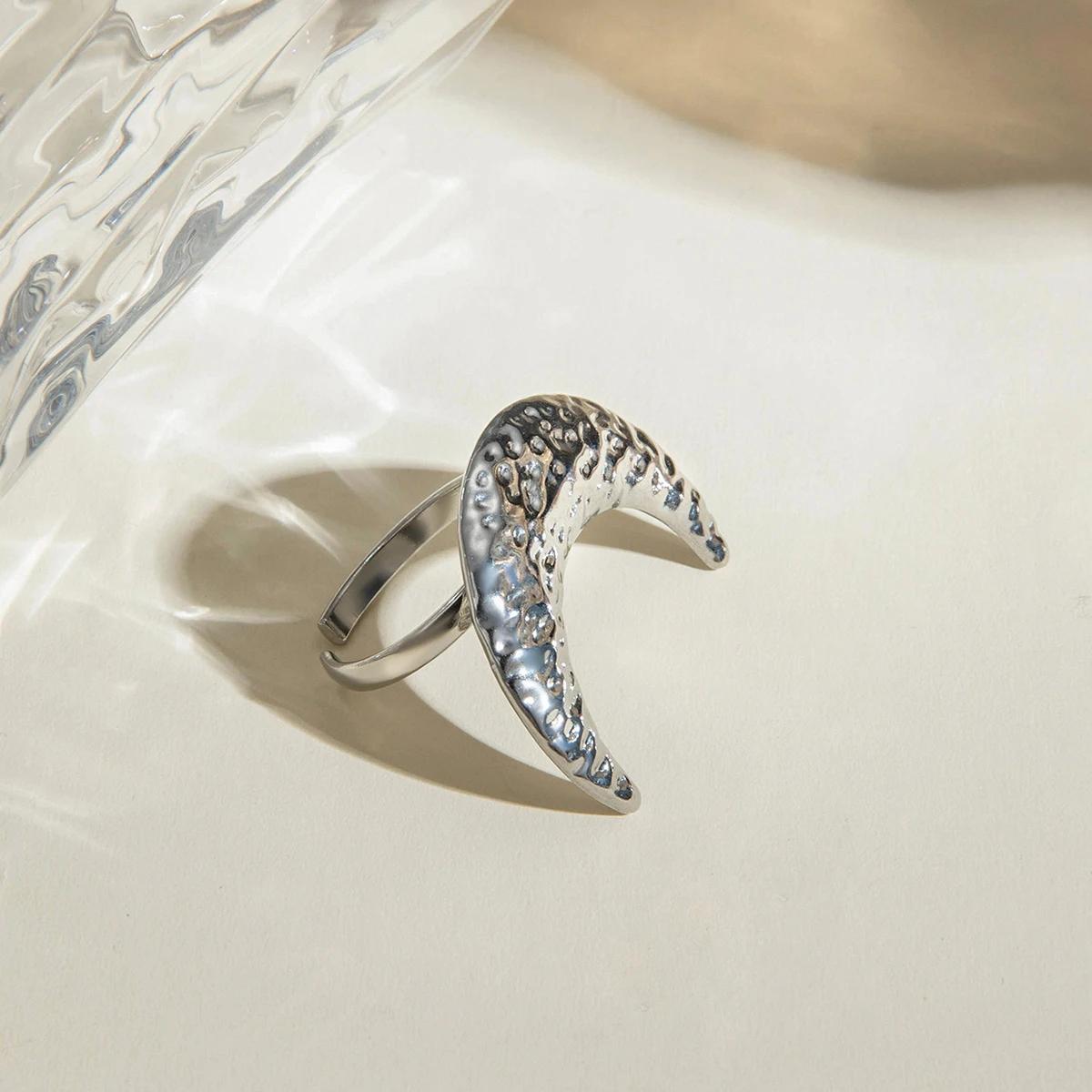 Luxe Silver Moon Adjustable Ring