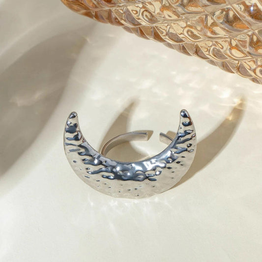 Luxe Silver Moon Adjustable Ring