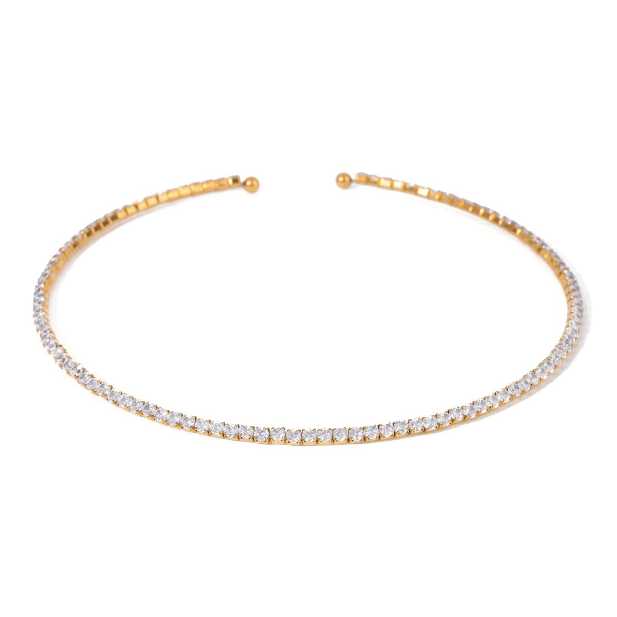 Tennis Gold Plated Hasli Necklace