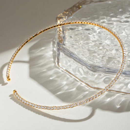 Tennis Gold Plated Hasli Necklace