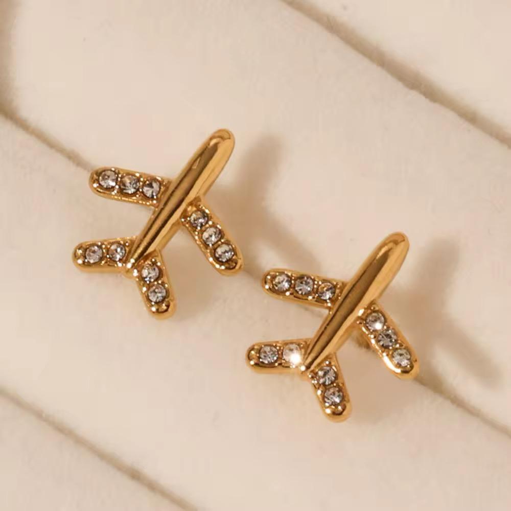 Luxe Cute Aeroplane Studs Earring