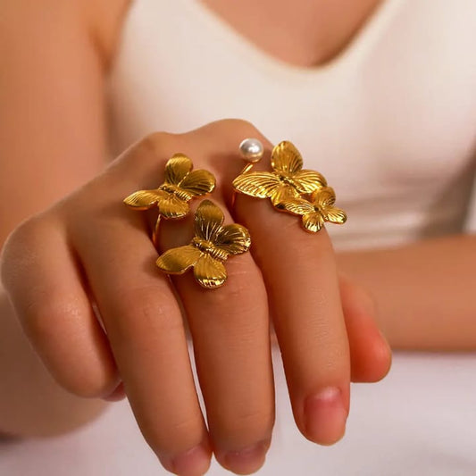 18k Gold Plated Butterfly Ring