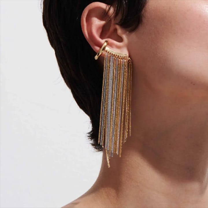 Luxe Dual Tone Single Earrings
