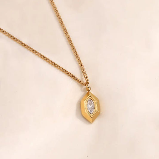 18k Gold Crystal Necklace
