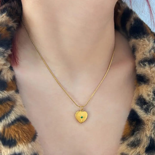 18k Gold Plating Heart Pendant Necklace