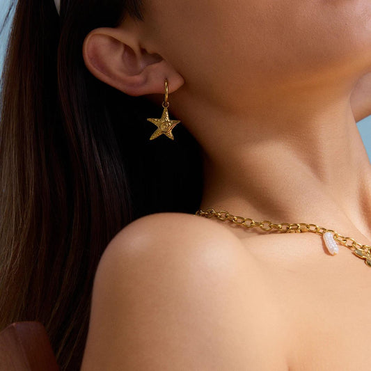 Luxe Star & Shell Drop Earring
