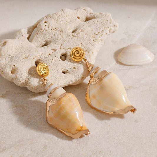 Luxe Sea Shell Drop Earring