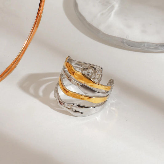 18k Gold Dual Tone Finger Ring