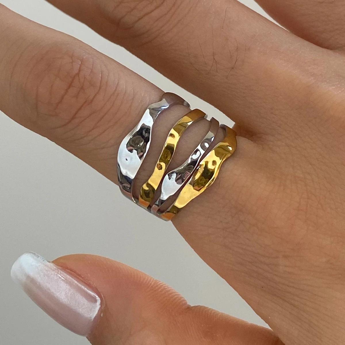18k Gold Dual Tone Finger Ring