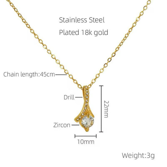 Antitarnish Moon Pendant Necklace