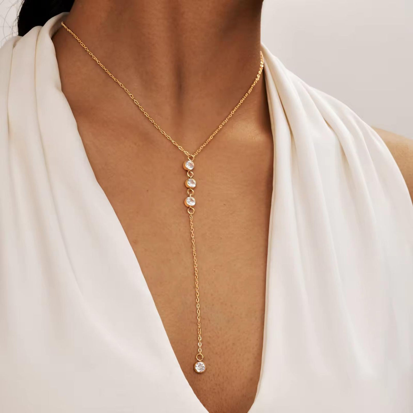 AD Drop Chain Necklace