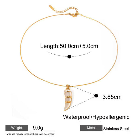 Luxe Lion Tooth Pendant Chain Necklace