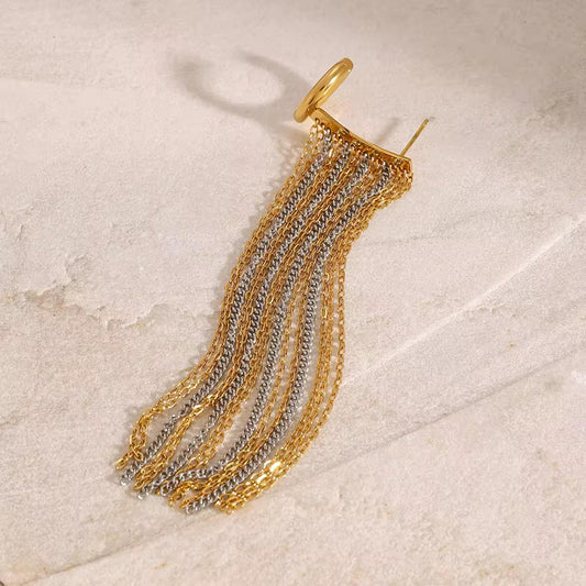 Luxe Dual Tone Single Earrings