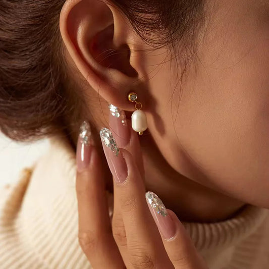 Pearl Necklace and Earrings Combo