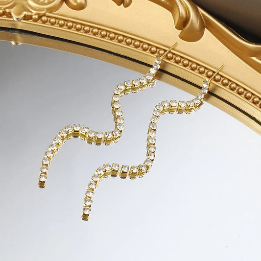 18k Gold PVD Plating Tennis Earrings