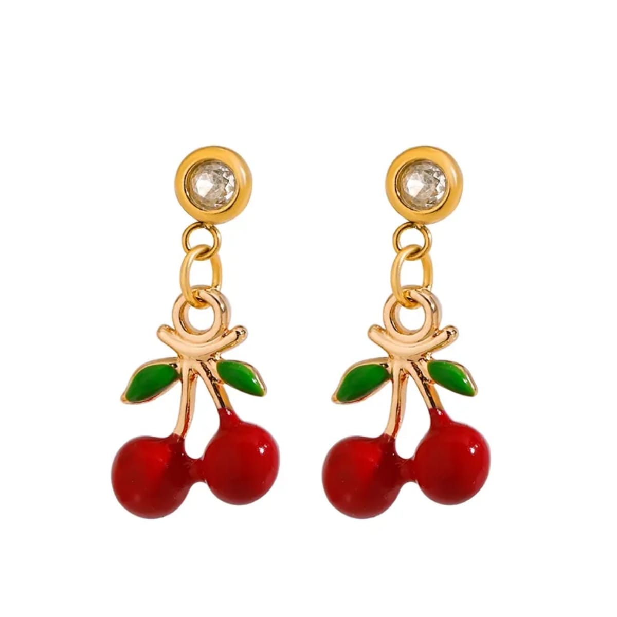 Cherry Red Small Drop Earrings