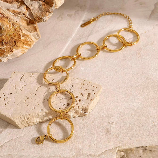 Gold Rings Chain Bracelet