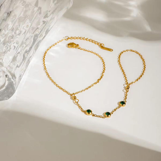 Emerald Finger Hand Chain Bracelet