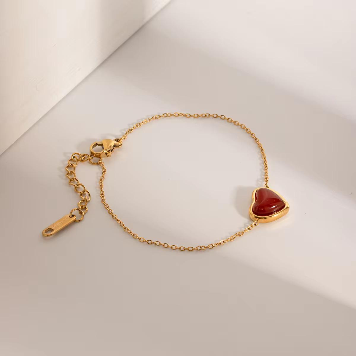 Rustic Earth Heart Chain Bracelet