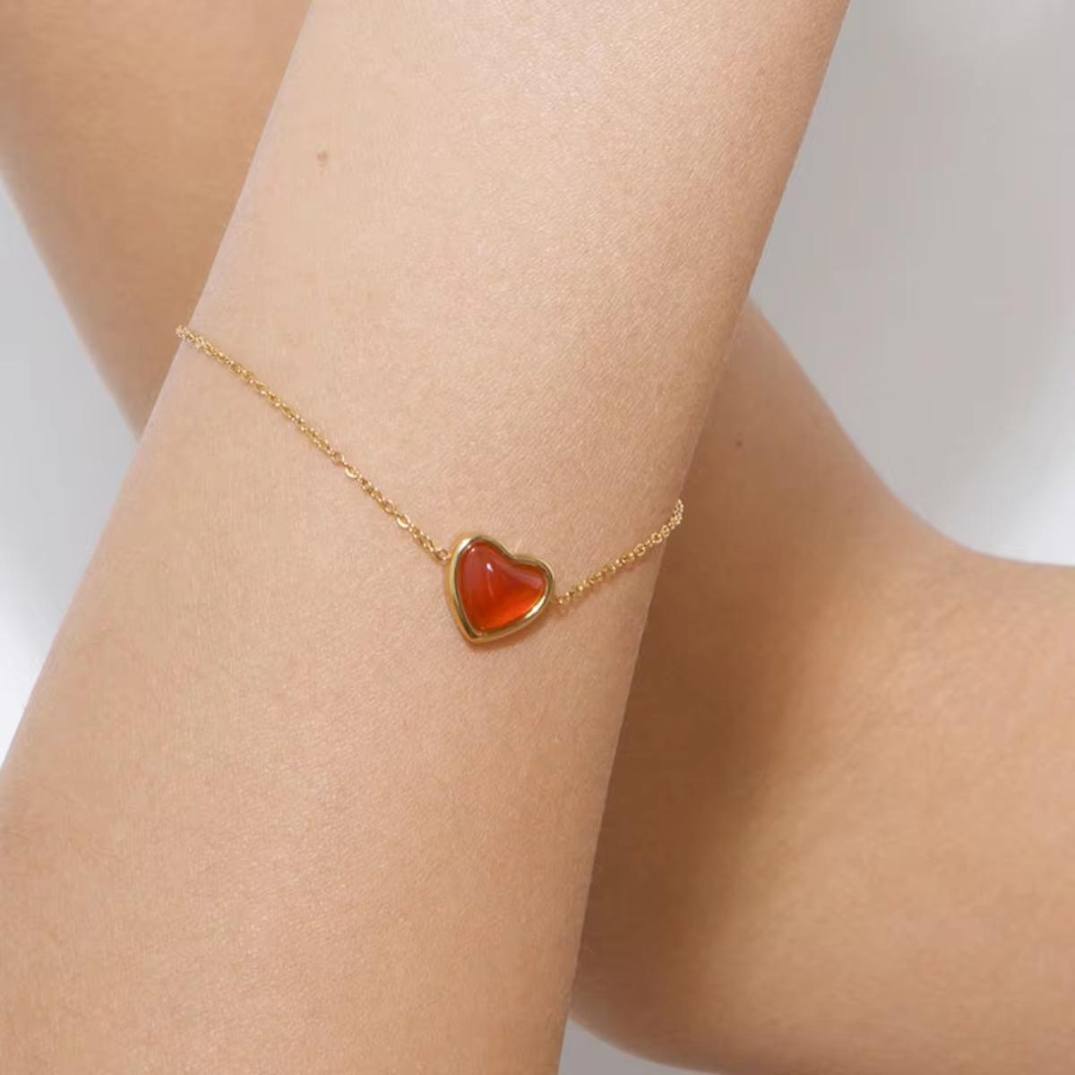 Rustic Earth Heart Chain Bracelet