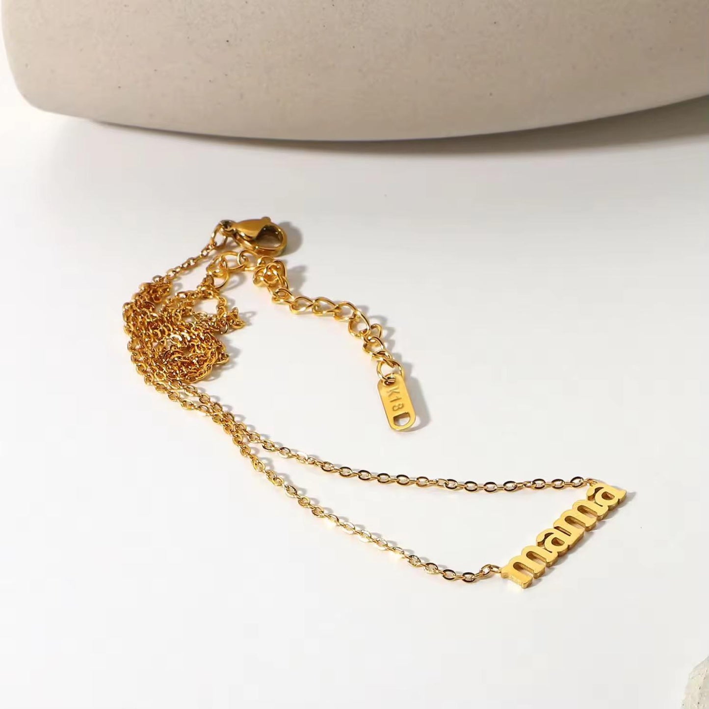 Mama Pendant Gold Chain Necklace