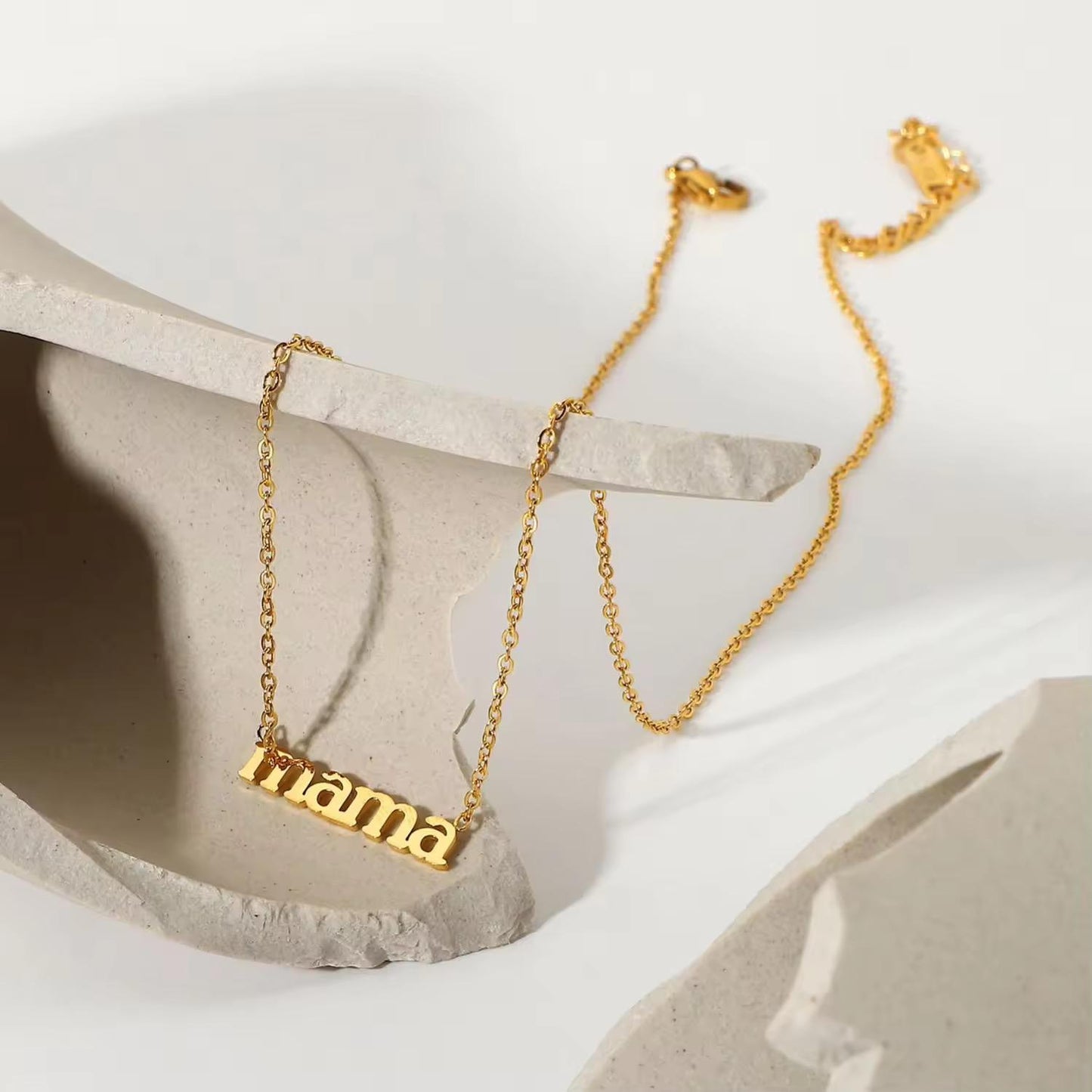 Mama Pendant Gold Chain Necklace