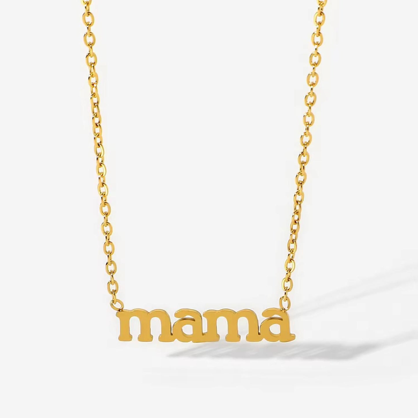 Mama Pendant Gold Chain Necklace