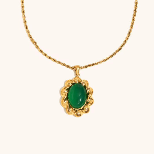 Emerald Green Stone Necklace