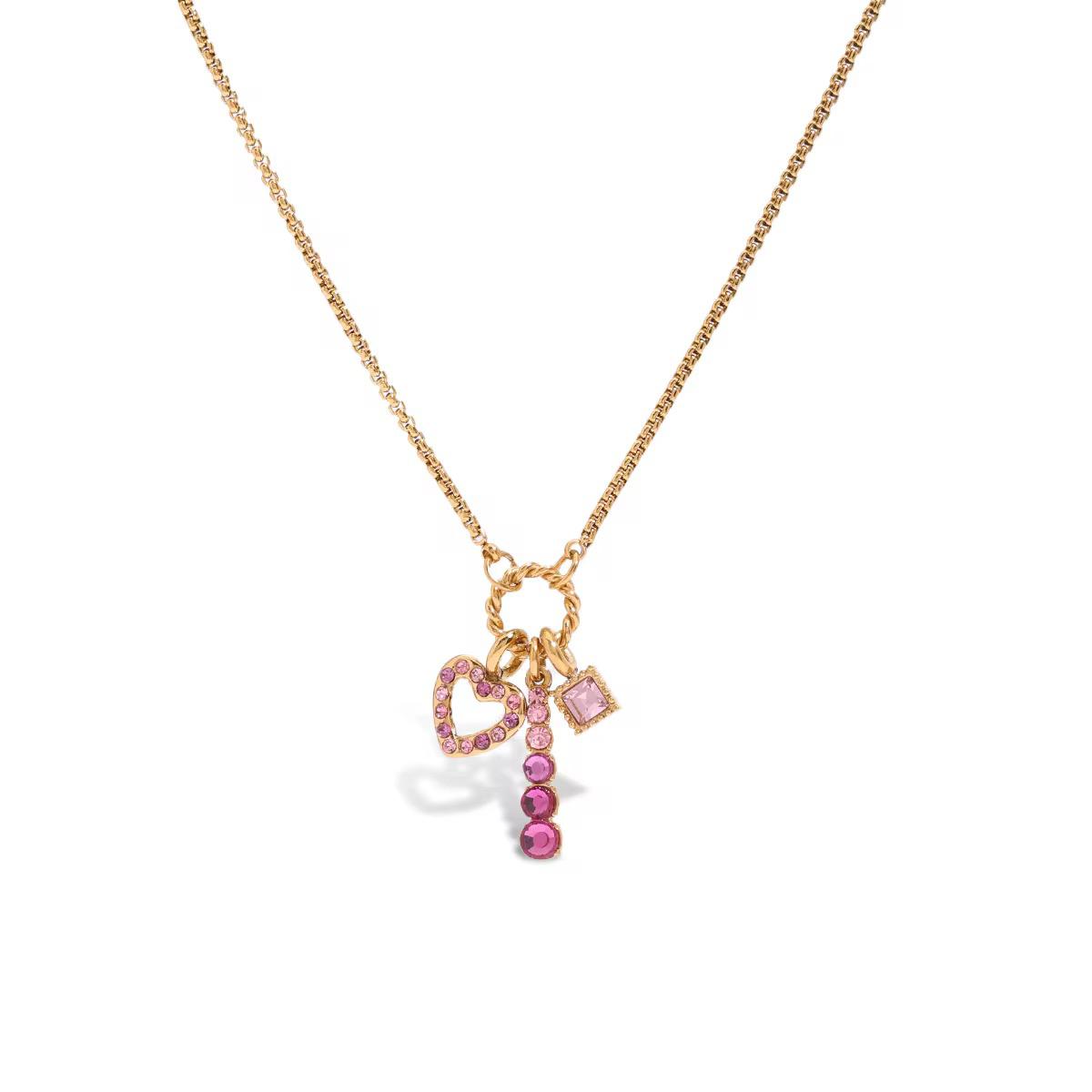 Pink Pendant Gold Chain Necklace
