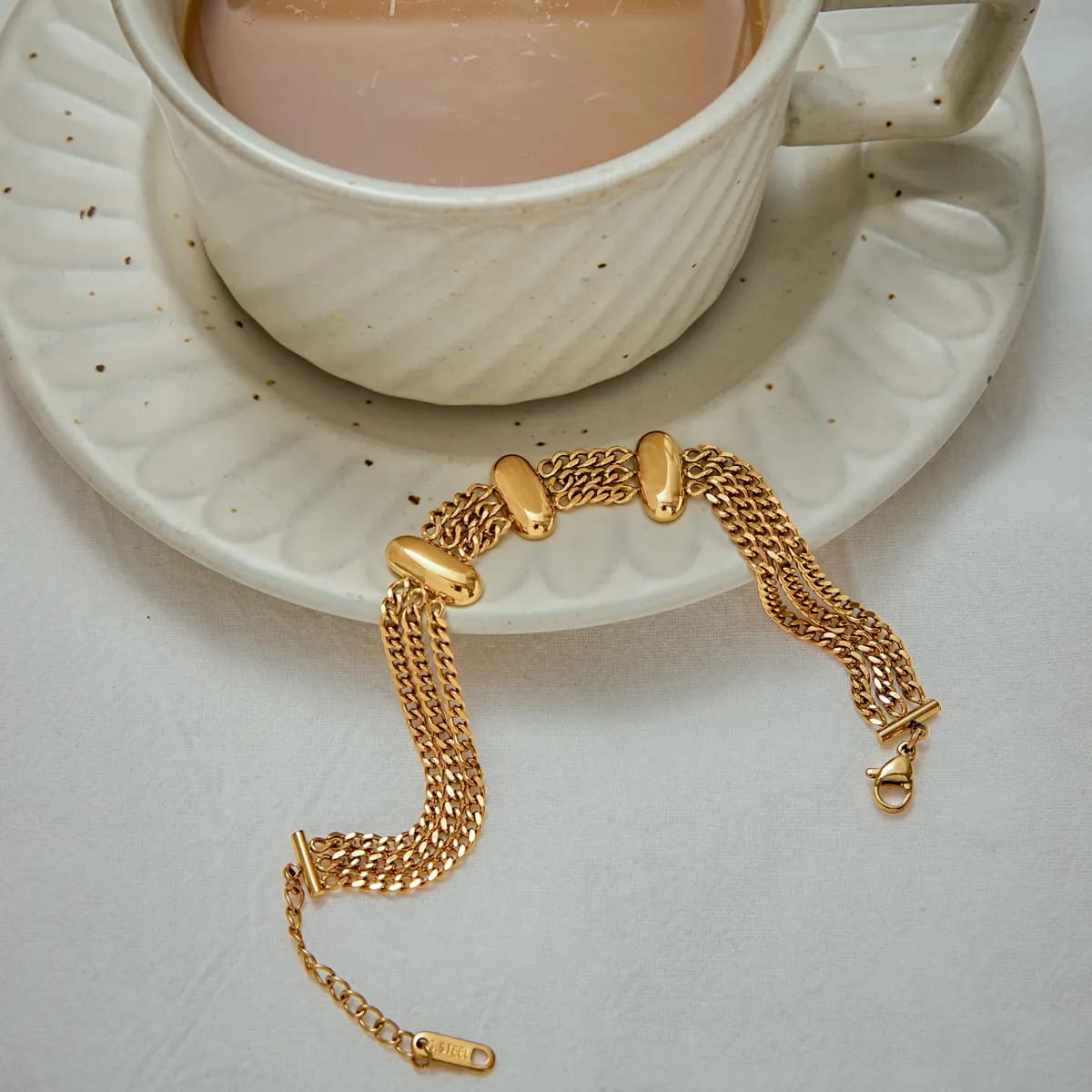 18k Gold Layered Chain Bracelet