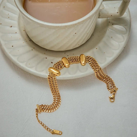 18k Gold Layered Chain Bracelet