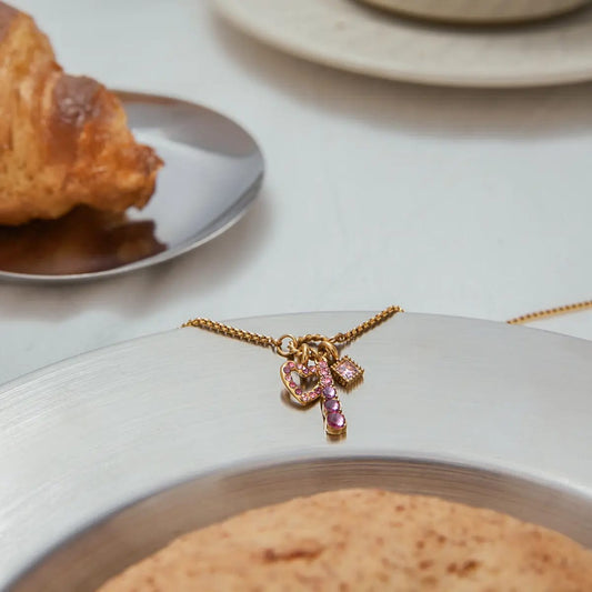 Pink Pendant Gold Chain Necklace