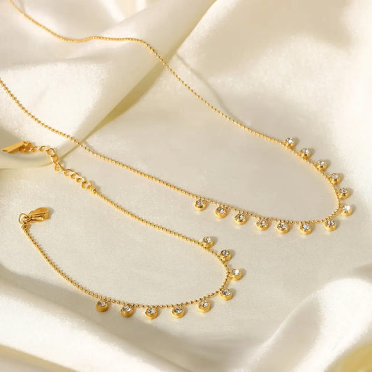 Dainty Stone Chain Necklace