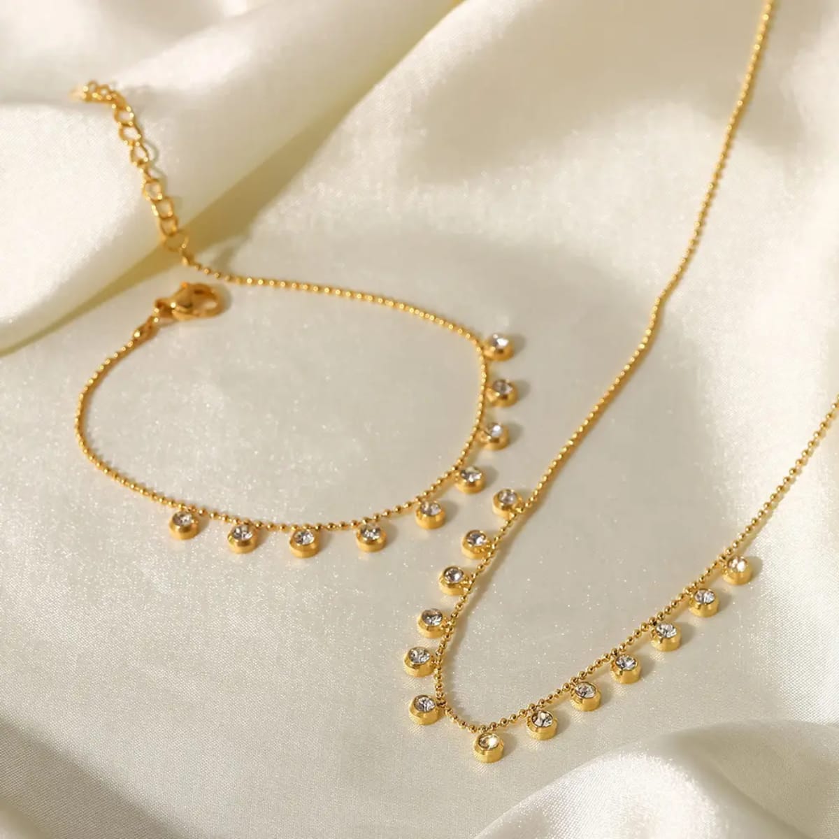 Dainty Stone Chain Necklace