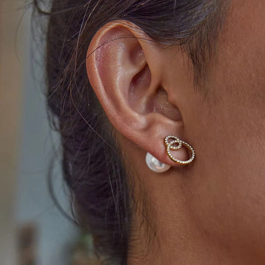 AD Studed Pearl Studs Earrings