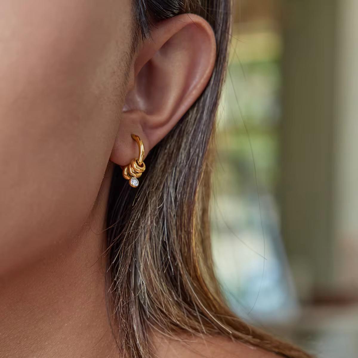Gold AD Hoop Earrings