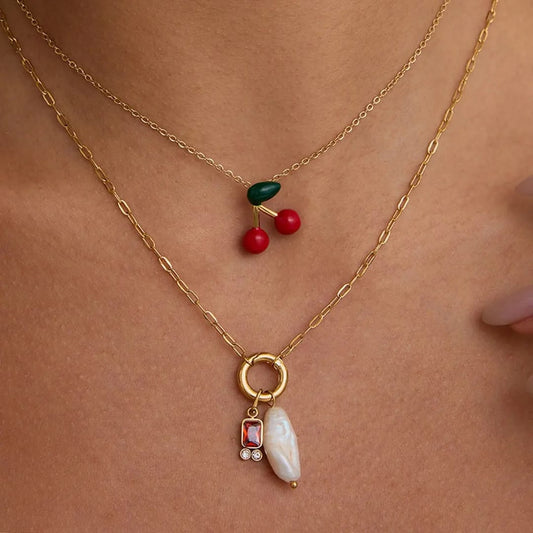 Dainty Cherry Chain Necklace